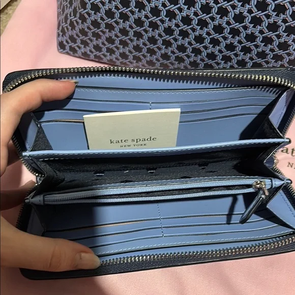 Kate Spade Blue Link Patterned Tote Bag and Wallet Set - Picture 3 of 9